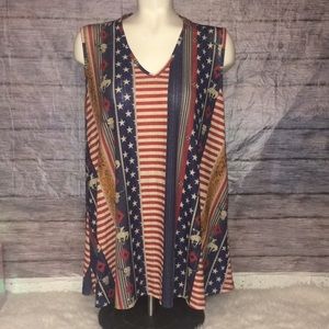 Crazy Train Spurs & Striped Tank Top